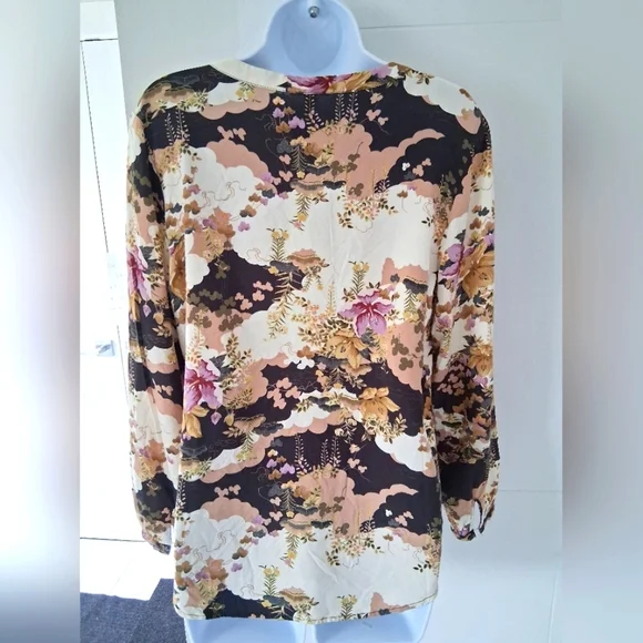 Soyaconcept/ Floral Print Blouse/ Violet Mist Combi./ Size US L - Picture 3 of 12